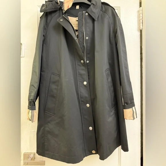 Burberry Black Trench Coat Classic Timeless Design